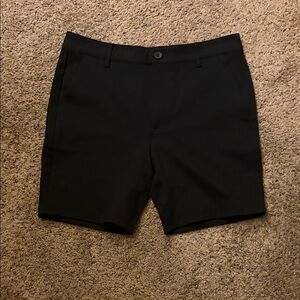 Classic Black Men's Flat Front Shorts